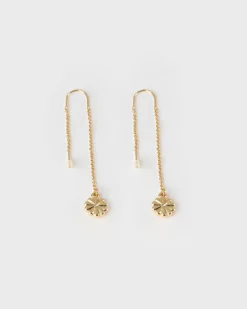 Women Old Khaki Jewellery>Women'S Thread-Through Flower Charm Earrings