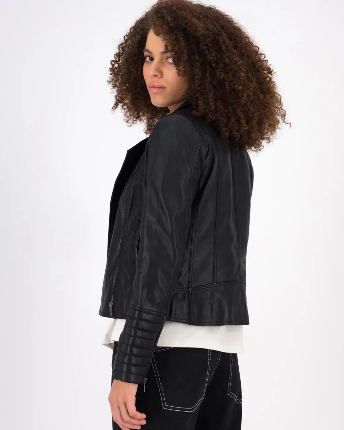 Women Old Khaki Jackets>Women'S Tiana Leather Biker Jacket