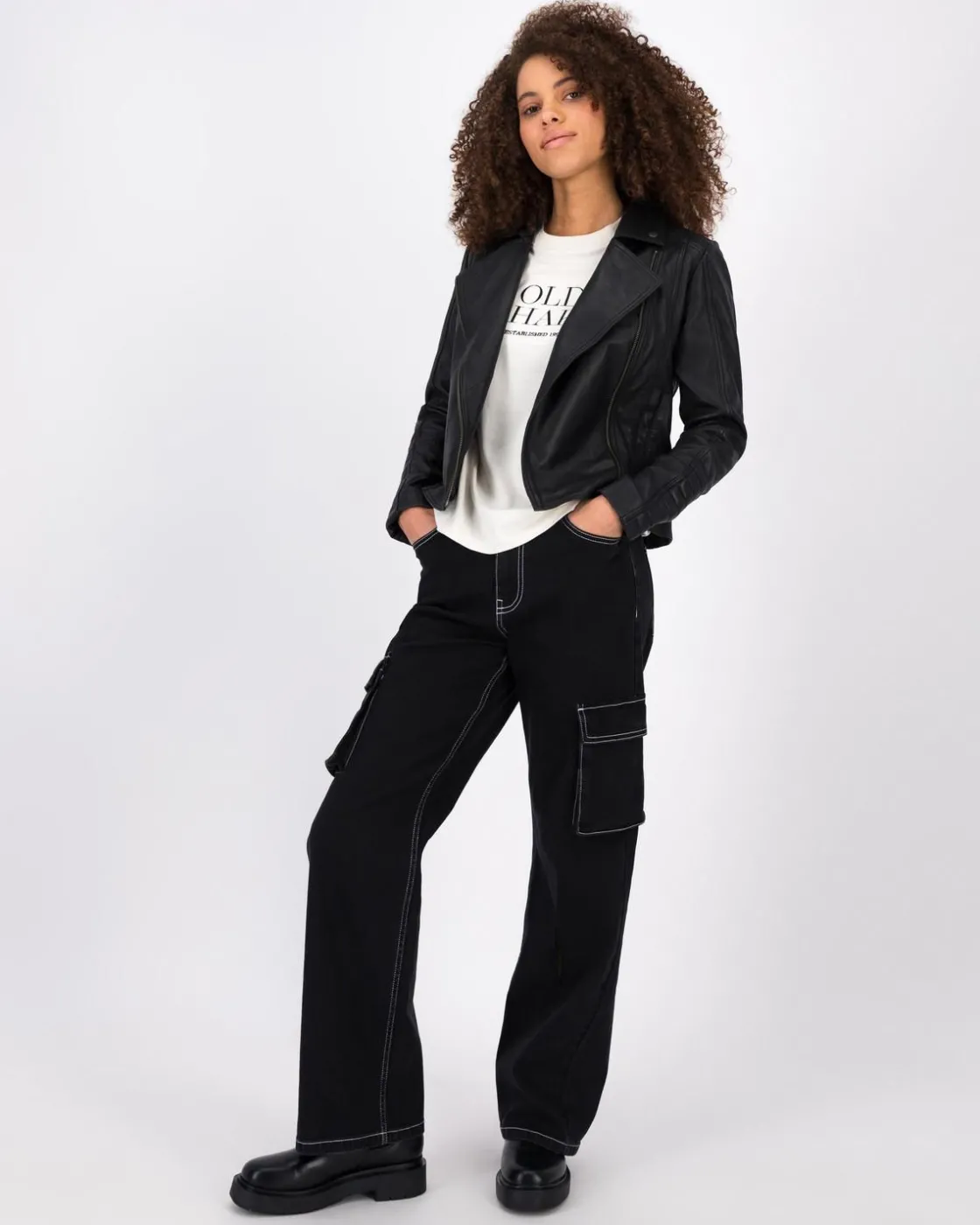 Women Old Khaki Jackets>Women'S Tiana Leather Biker Jacket