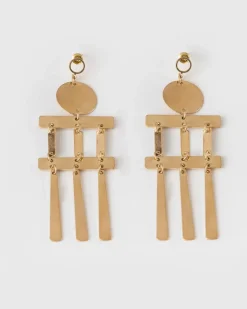 Women Old Khaki Jewellery>Women'S Tiered Disk Chandelier Earrings