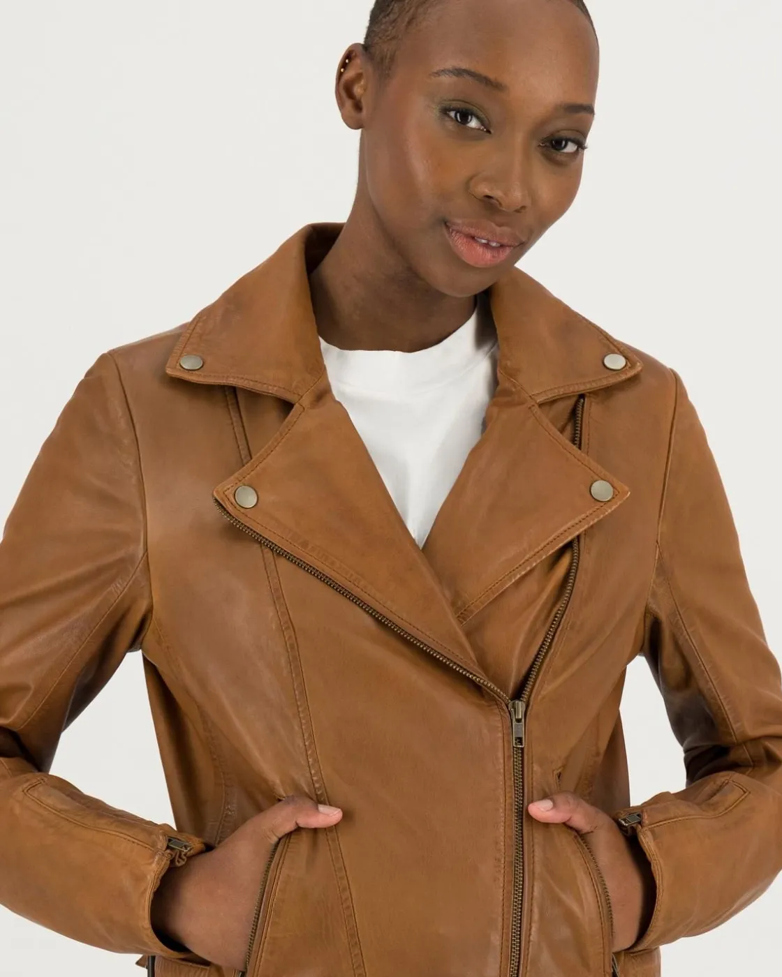 Women Old Khaki Jackets>Women'S Tyra Leather Biker Jacket