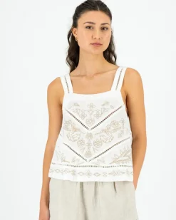Women Old Khaki T-Shirts & Camis>Women'S Vada Embroidered Cami